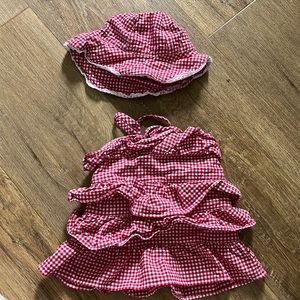 🟠Super cute sundress, sun hat and super cover for 3-6m